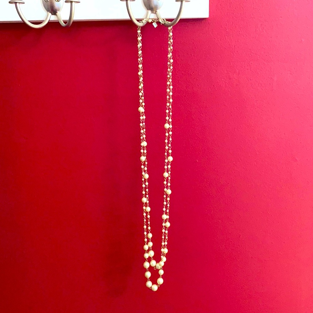 Banana Republic Double Strand Long Pearl Necklace